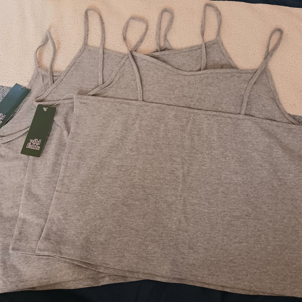Wild Fable Set Of 3 NWT Gray Cami Tops - Picture 4 of 7